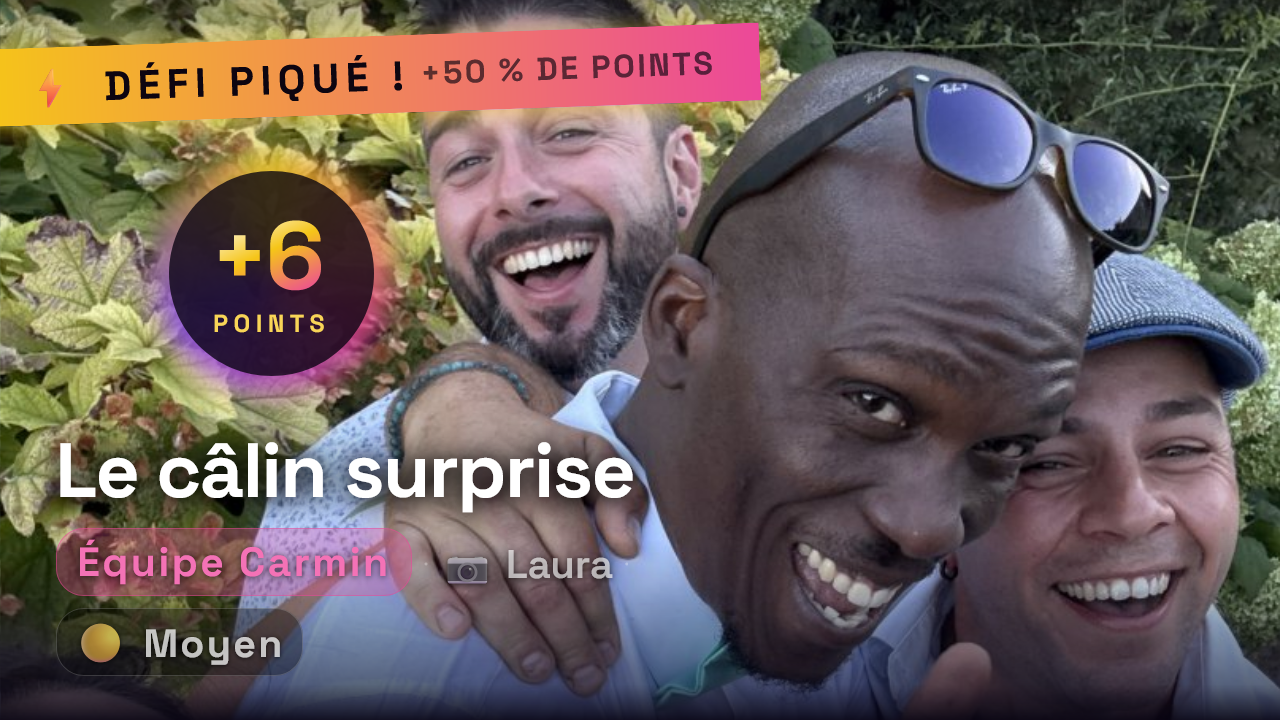 Défi photo réalisé lors d'un vrai mariage