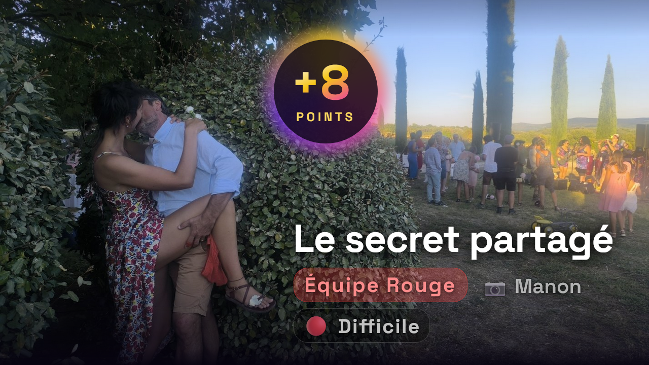 Défi photo réalisé lors d'un vrai mariage